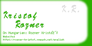kristof rozner business card